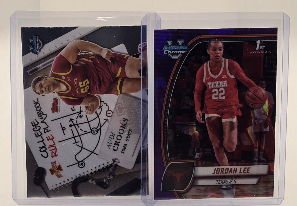 Basketball Cards Lot — Audi Crooks Auto + Jordan Lee 1st Bowman Chrome Purple