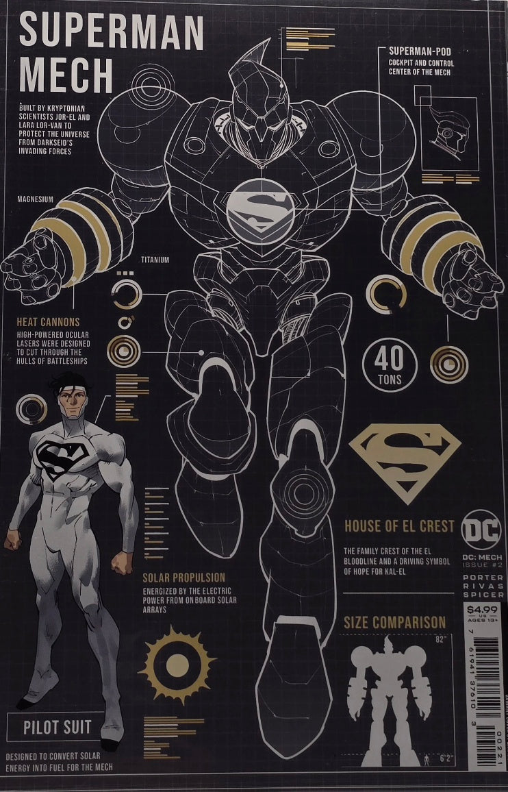 DC: Mech #3 — Superman Mech Design Sheet (Variant Cover)
