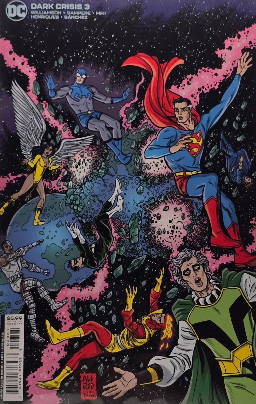 Dark Crisis #3 — Mike Allred Variant (Superman / Hawkgirl / Firestorm)