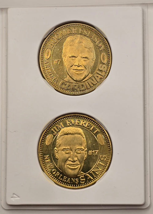 Boomer Esiason & Jim Everett NFL Collector Coins Set of 2