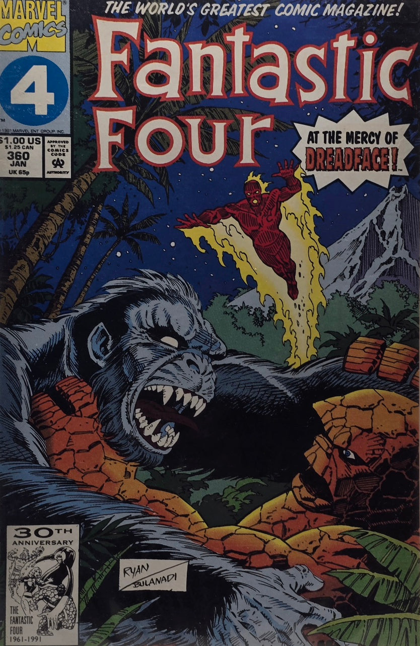 Fantastic Four #360 — At the Mercy of Dreadface! (Ryan / Bulanadi — Marvel, Jan 1992)
