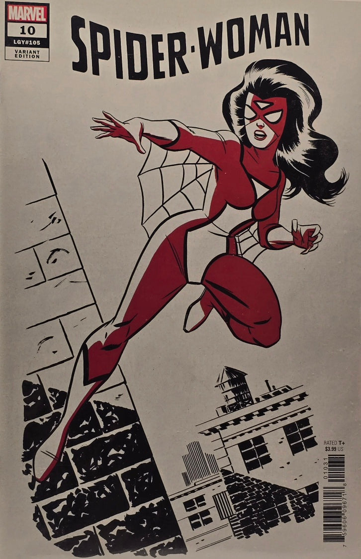 Spider-Woman #10 — Variant Edition (Legacy #105 — Retro Monochrome Cover — Marvel)