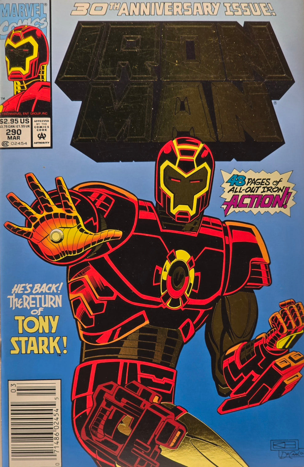 Iron Man #290 (March 1993 — 30th Anniversary Foil Cover)