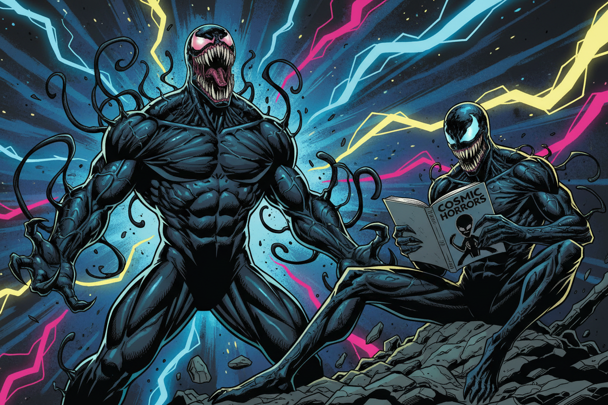 Dark Symbiote Banner with Comic Reader