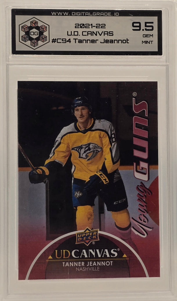 2021-22 Upper Deck Canvas #C94 — Tanner Jeannot Young Guns (DG 9.5 Gem Mint)