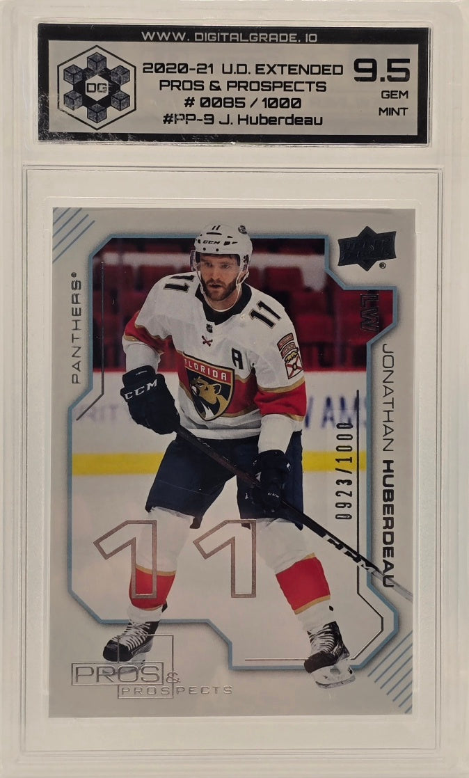 2020-21 Upper Deck Extended Pros & Prospects #PP-9 — Jonathan Huberdeau #0085/1000 (DG 9.5 Gem Mint)