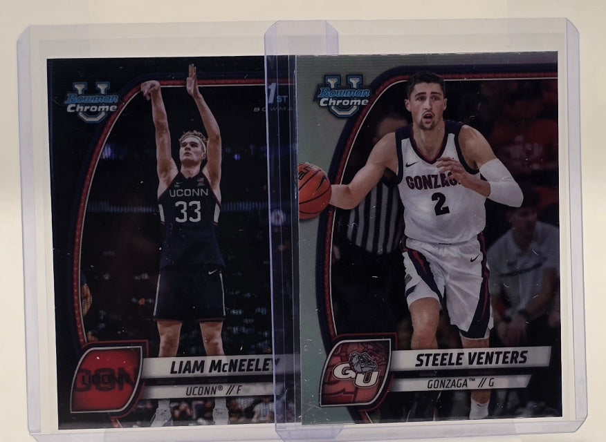 Basketball Cards Lot — Liam McNeeley + Steele Venters Bowman Chrome University