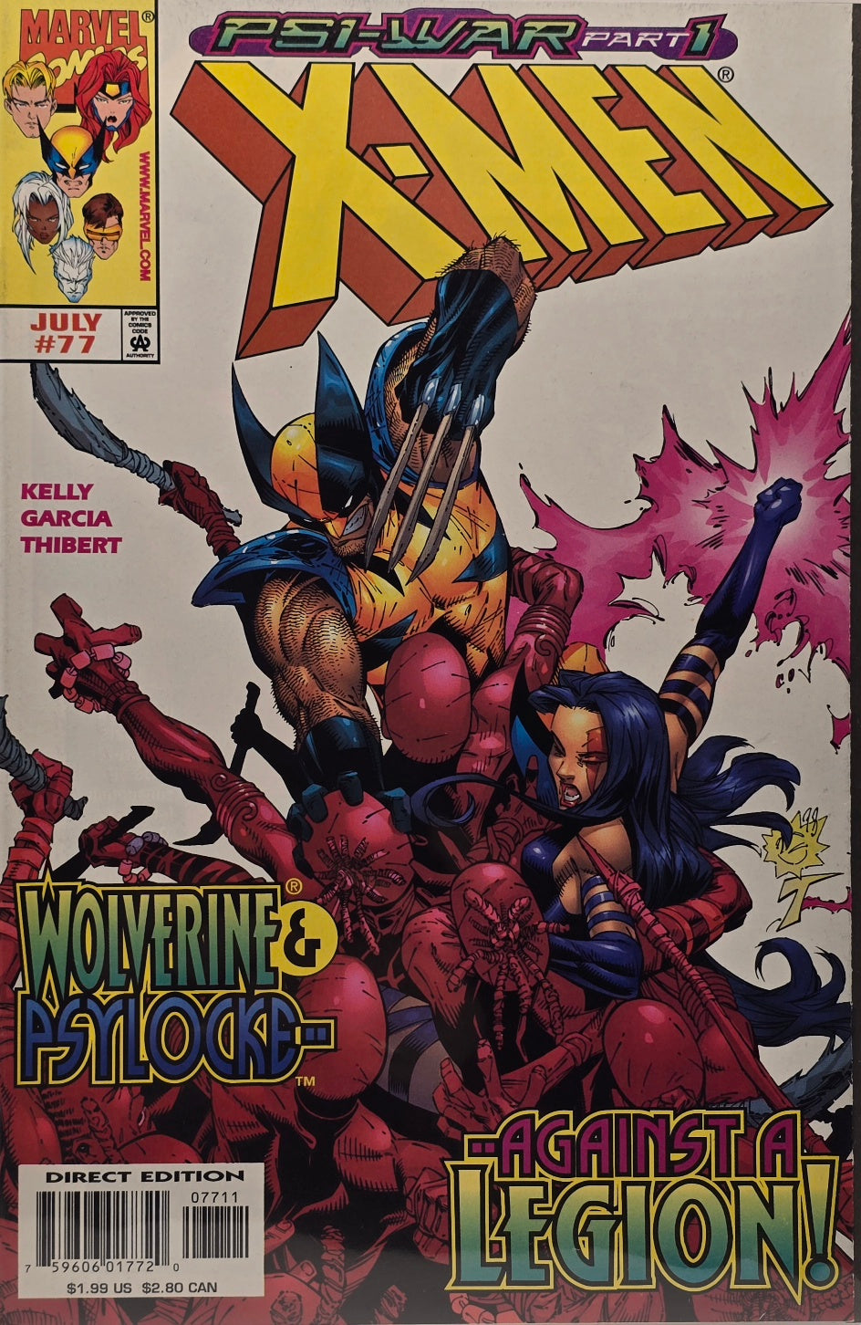 X-Men #77 — Psi-War Part 1: Against a Legion! (July 1998)