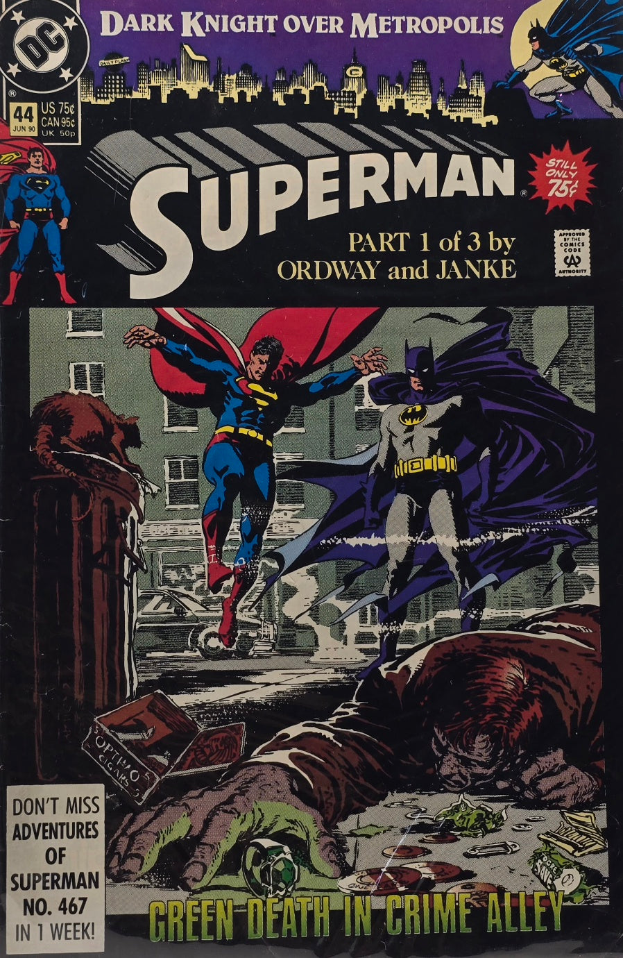 Superman #44 (June 1990) — "Dark Knight Over Metropolis" Part 1 of 3