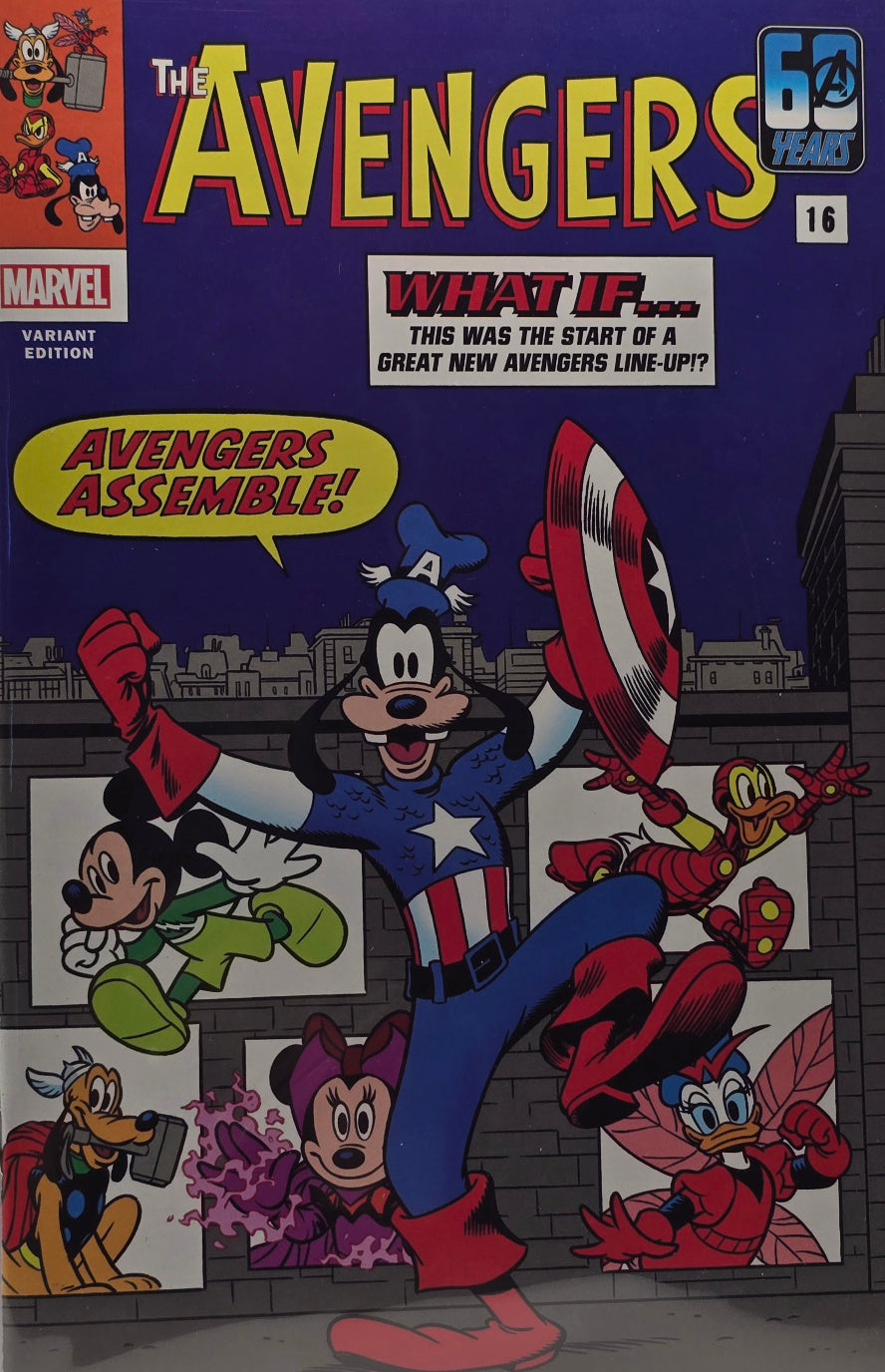 Avengers #16 (Disney 60 Years Variant — "What If Goofy Was Captain America?")