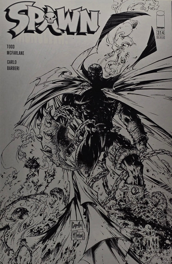 Spawn #314 — Sketch Variant (B&W — Greg Capullo / McFarlane / Barberi — Image Comics)