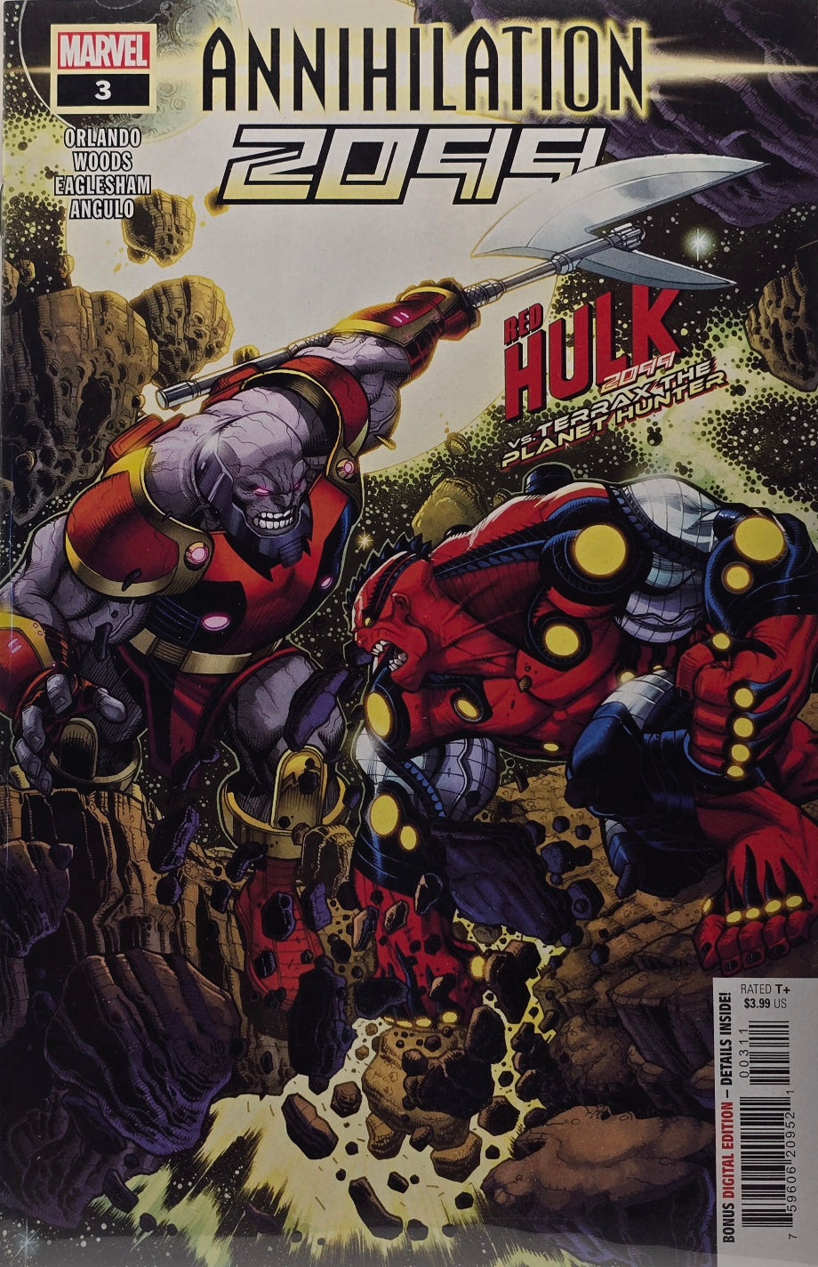 Annihilation 2099 #3 — Red Hulk 2099 vs. Terrax the Planet Hunter