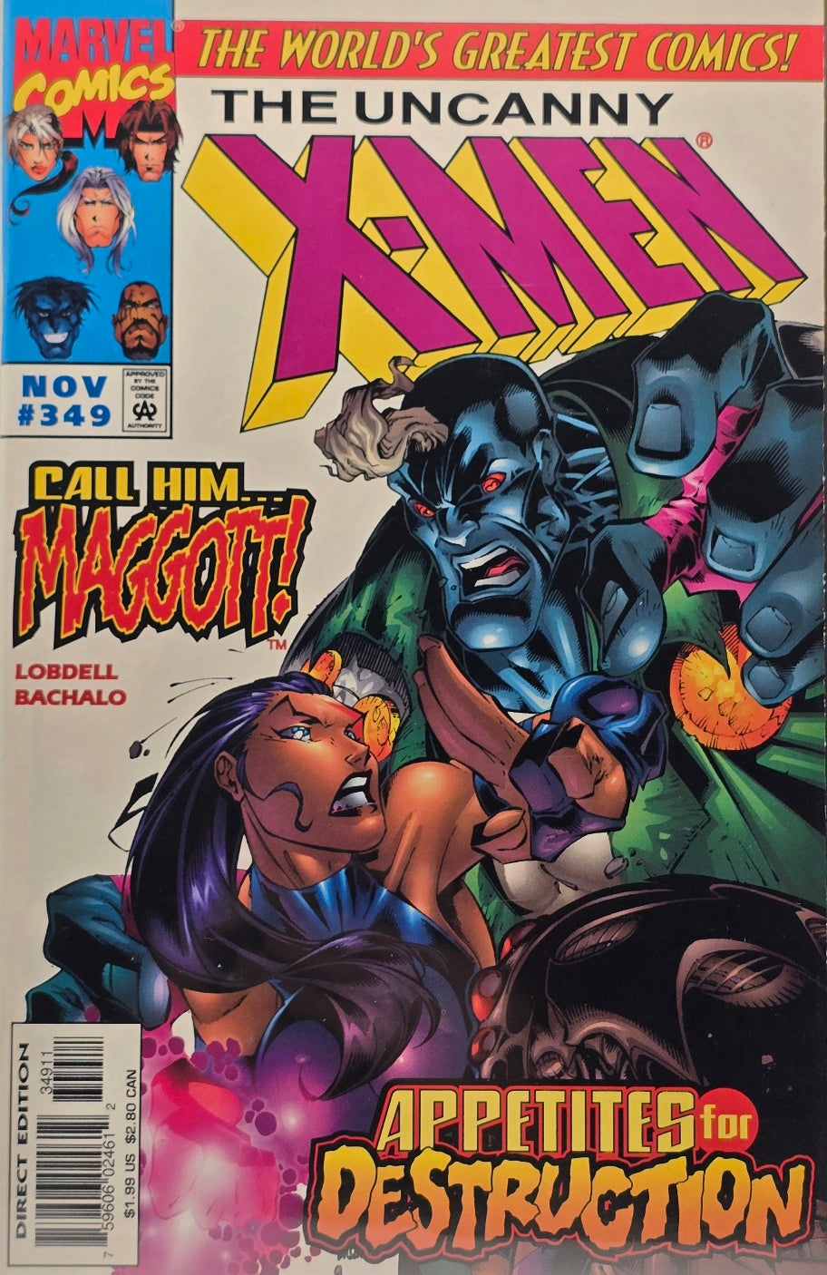 Uncanny X-Men #349 — Call Him... Maggott! Appetites for Destruction! (November 1997)