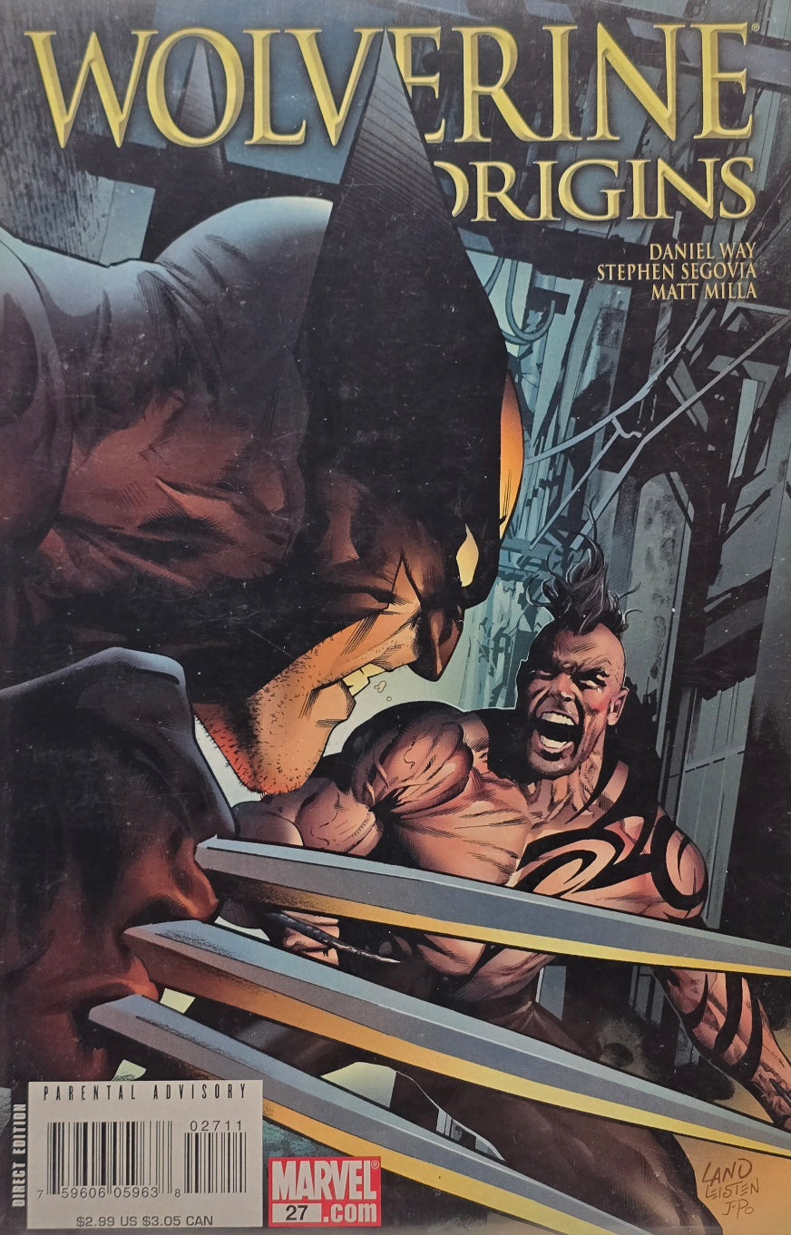 Wolverine Origins #27 (Marvel Comics) — Daniel Way, Stephen Segovia & Matt Milla — Wolverine vs. Daken — Direct Edition