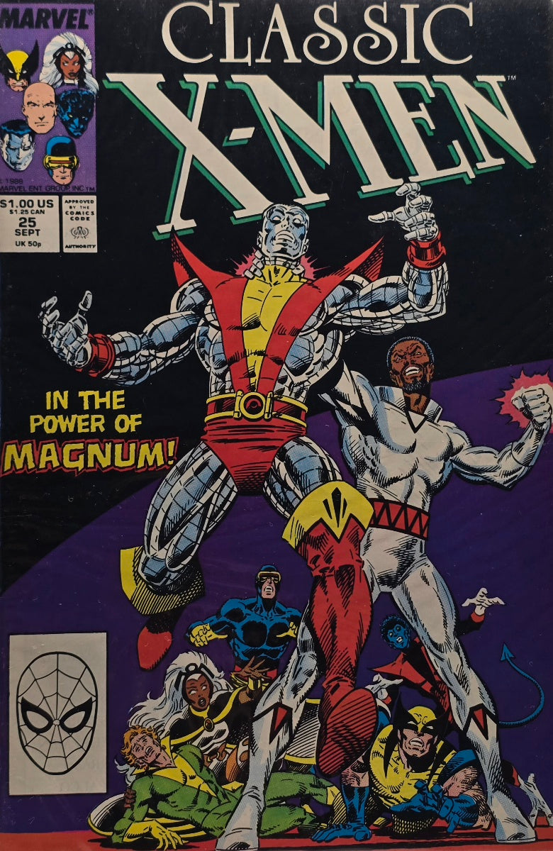 Classic X-Men #25 — In the Power of Magnum! — Direct Edition (Marvel, September 1988)