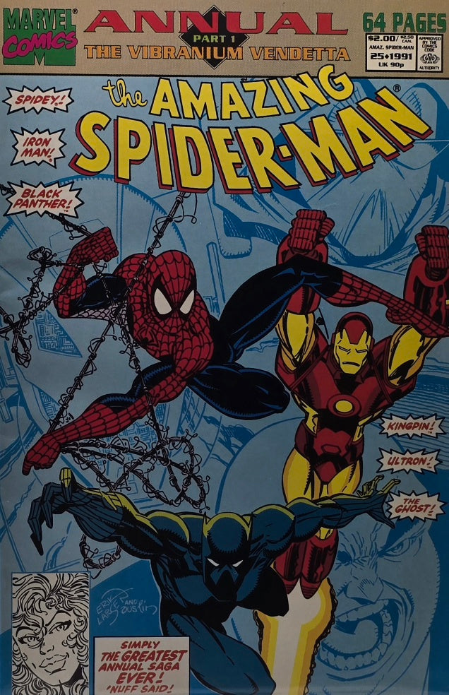 The Amazing Spider-Man Annual #25 — "The Vibranium Vendetta" Part 1 — 64 Pages (Marvel Comics, 1991)