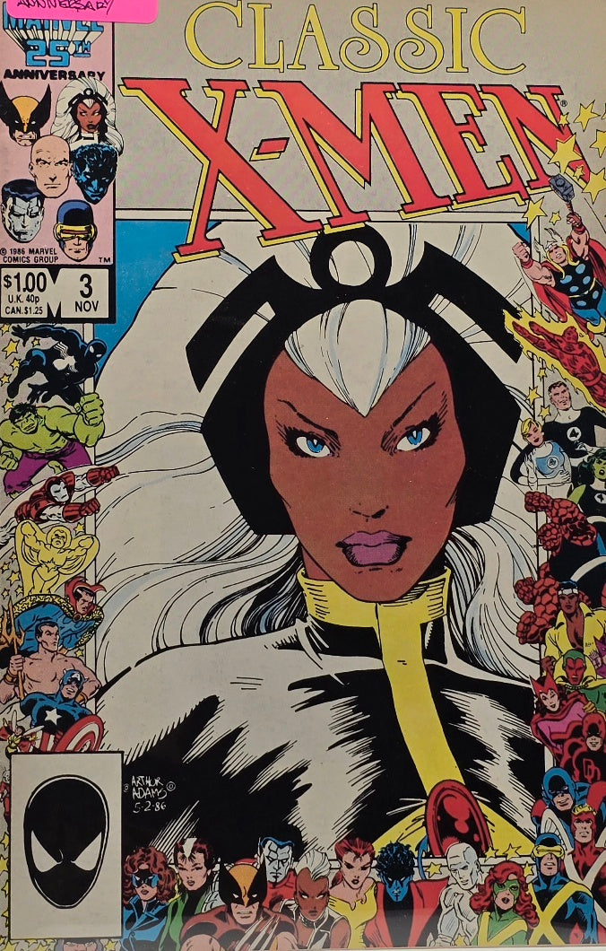 Classic X-Men #3 — Storm Cover — Marvel 25th Anniversary (Arthur Adams — Marvel Comics, November 1986)