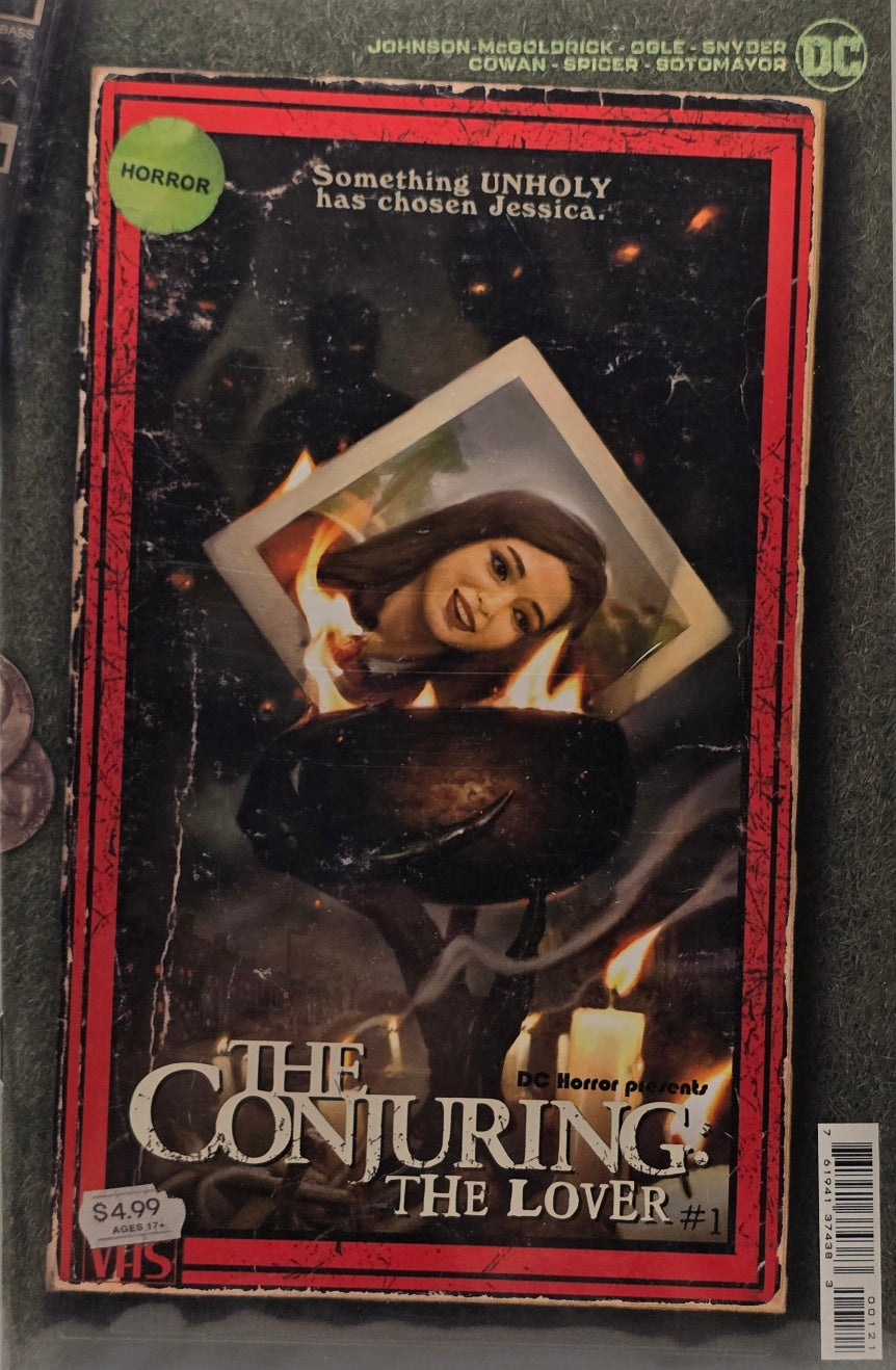 DC Horror Presents: The Conjuring: The Lover #1 of 5 (DC Comics) — VHS Cover — Ages 17+ — Johnson-McGoldrick / Ogle / Snyder / Cowan / Spicer / Gotomayor