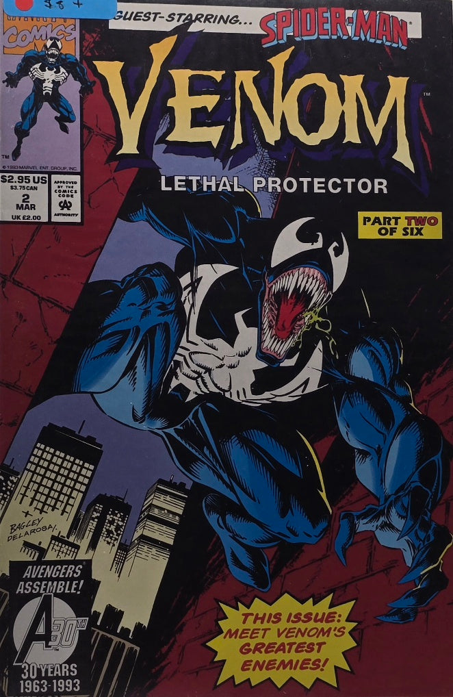 Venom: Lethal Protector #2 — Part 2 of 6, Guest-Starring Spider-Man (Marvel, March 1993)