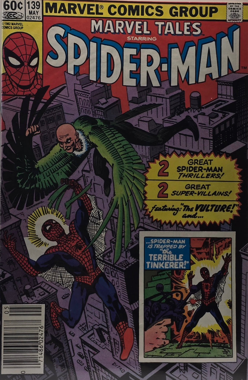 Marvel Tales Starring Spider-Man #139 (Marvel Comics Group) — The Vulture & The Terrible Tinkerer — May 1982 — Newsstand Edition