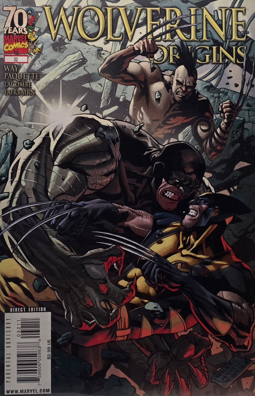 Wolverine Origins #32 (Marvel Comics) — Way, Paquette, Lacombe & Fairbairn — 70 Years of Marvel Comics — Direct Edition