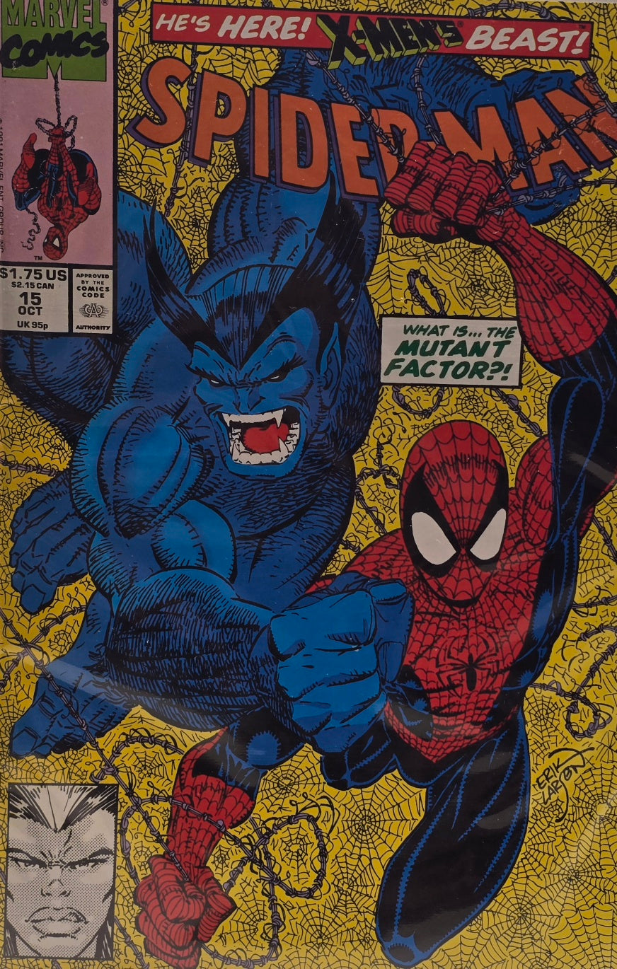 Spider-Man #15 (Marvel Comics, October 1991) — “What Is... The Mutant Factor?!” — Guest-Starring the X-Men’s Beast — Erik Larsen