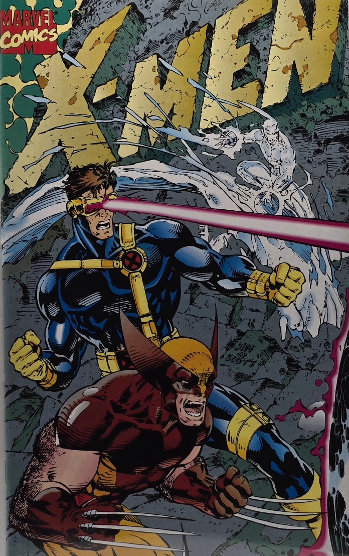 X-Men — Cyclops, Wolverine & Iceman — Oversized Marvel Comics Trading Card / Poster (1990s)