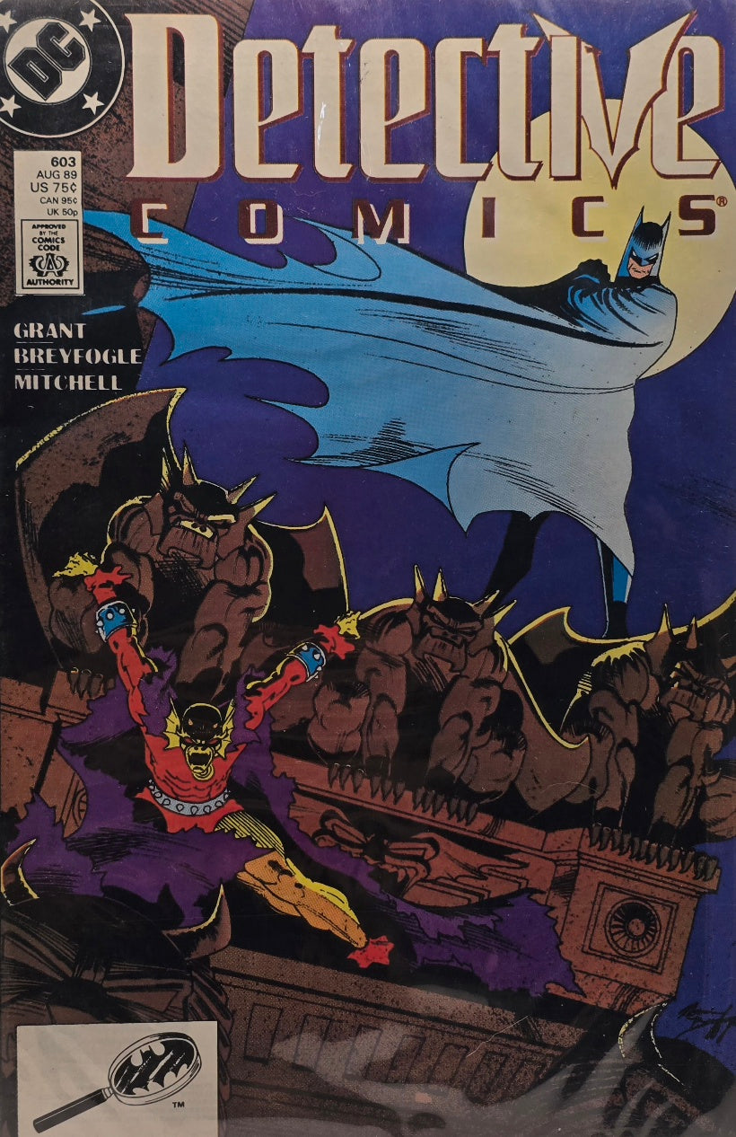 Detective Comics #603 — Batman Moonlit Rooftop Cover — Direct Edition (DC, August 1989)