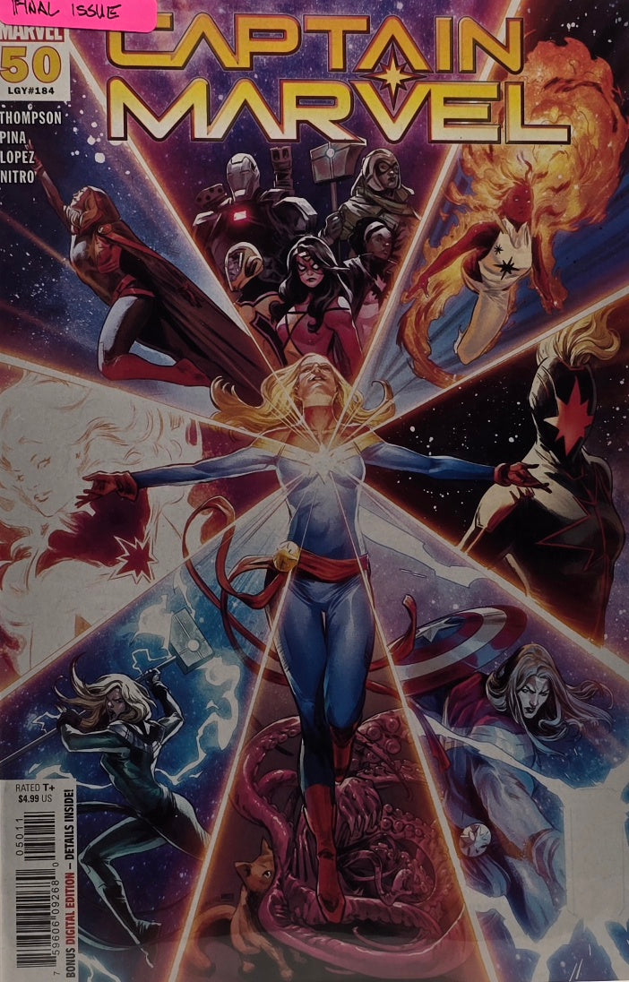 Captain Marvel #50 — Final Issue (Marvel Comics, LGY#184) — Thompson, Pina, Lopez & Nitro