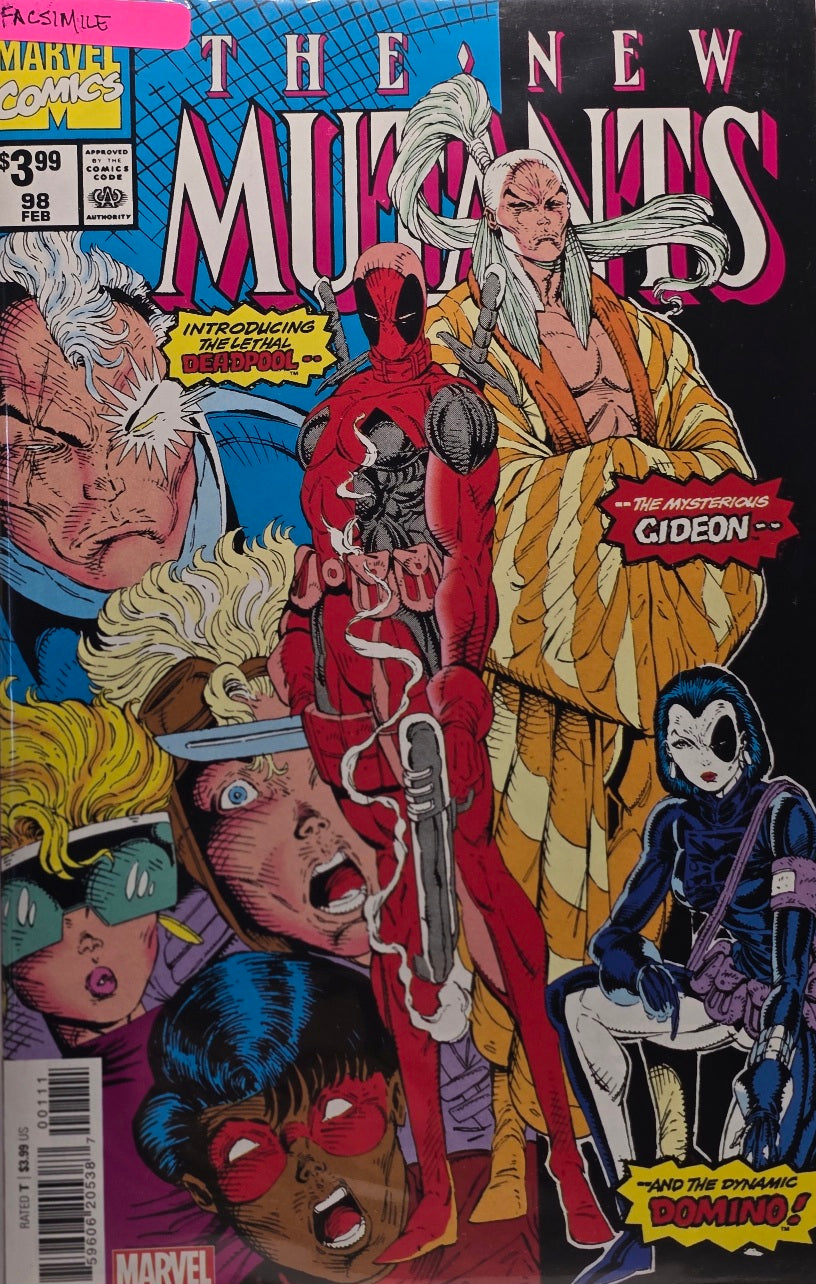 The New Mutants #98 (Marvel) — Facsimile Edition — 🔑 1st Appearance of Deadpool! — “Introducing the Lethal Deadpool!” — + Domino + Gideon — Liefeld