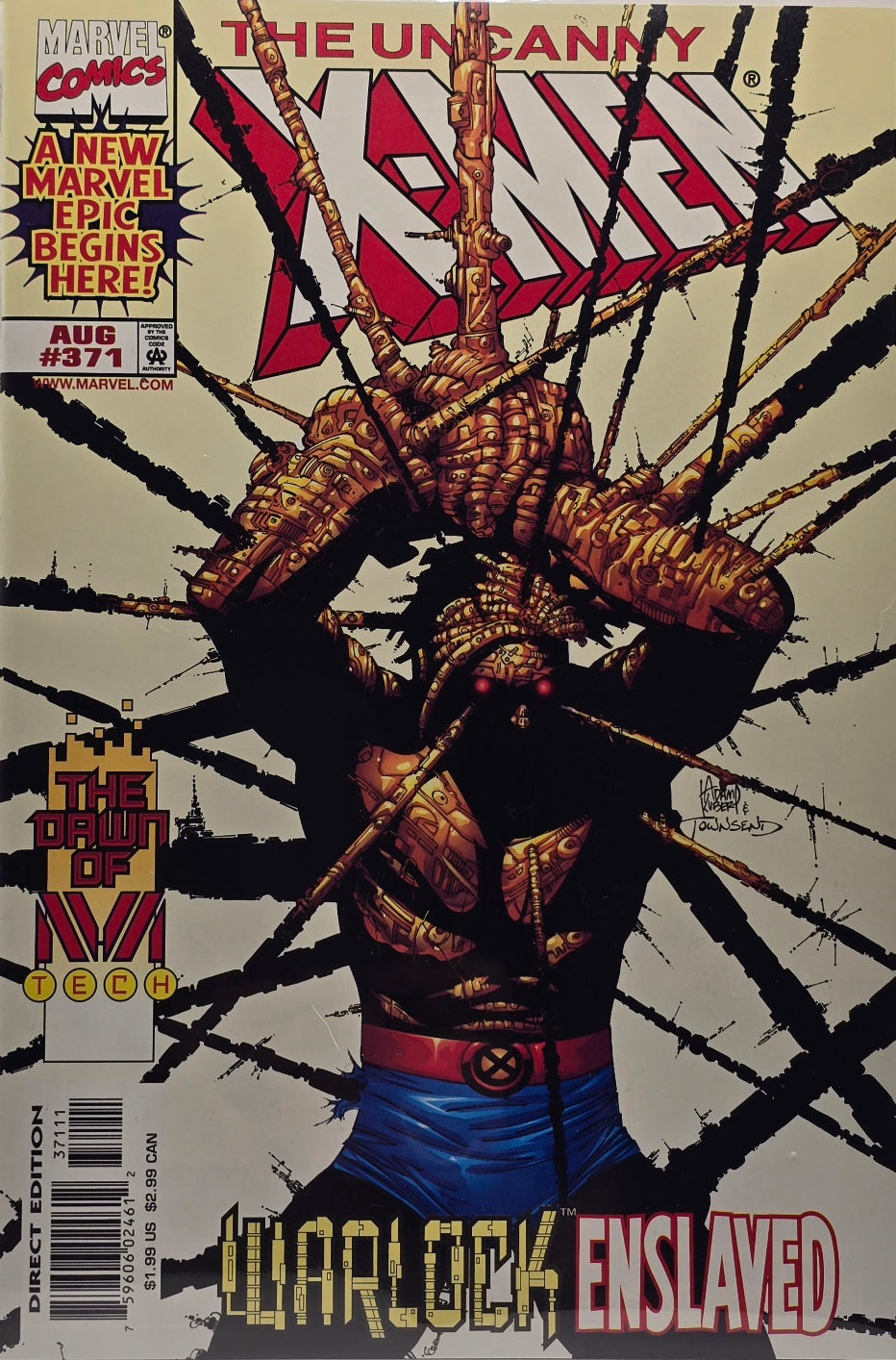 Uncanny X-Men #371 — Warlock Enslaved! The Dawn of M-Tech! A New Marvel Epic Begins Here! (August 1999)