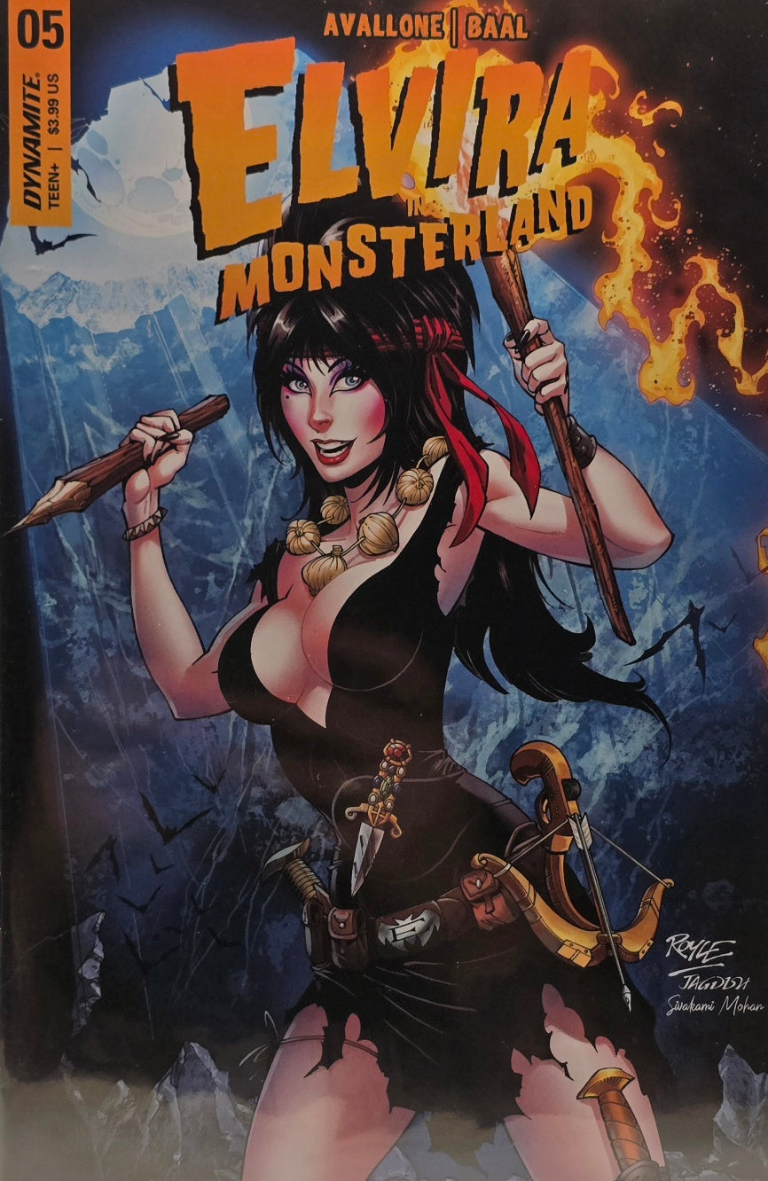 Elvira in Monsterland #5 (Dynamite) — Illustrated Variant Cover — Avallone / Baal — Art: Royle / Jagdish / Mohan