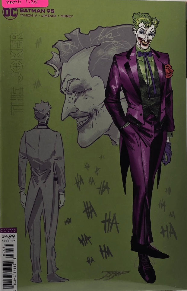 Batman #95 — The Joker 1:25 Ratio Variant — Design Cover (DC Comics, 2020) — Tynion IV, Jimenez & Morey
