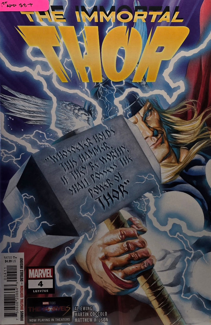 The Immortal Thor #4 (Marvel) — LGY#765 — Al Ewing / Martín Cóccolo / Matthew Wilson — 1st Appearance — Bonus Digital Edition