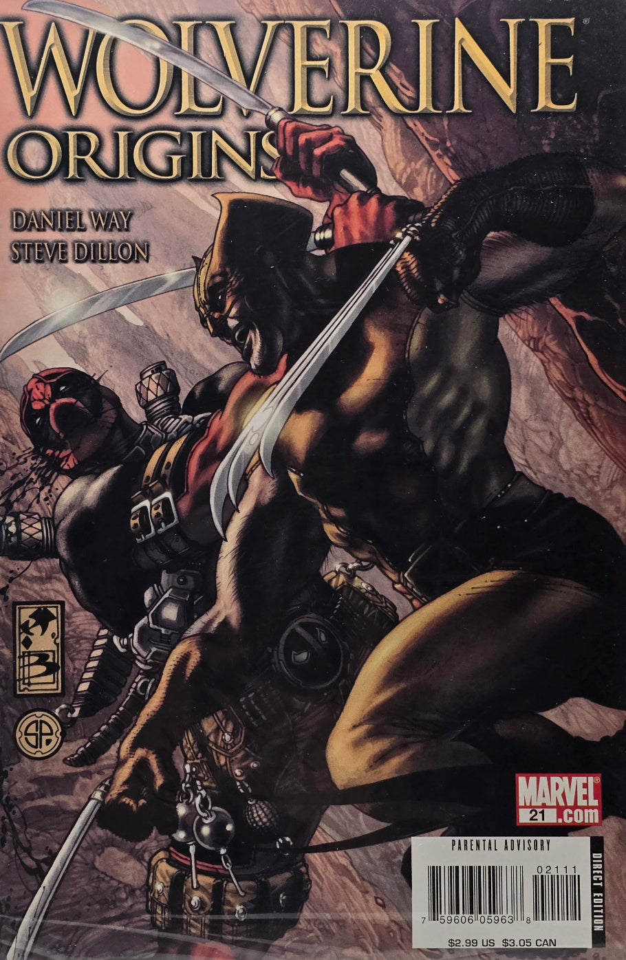 Wolverine Origins #21 (Marvel Comics) — Daniel Way & Steve Dillon — Wolverine vs. Deadpool — Direct Edition