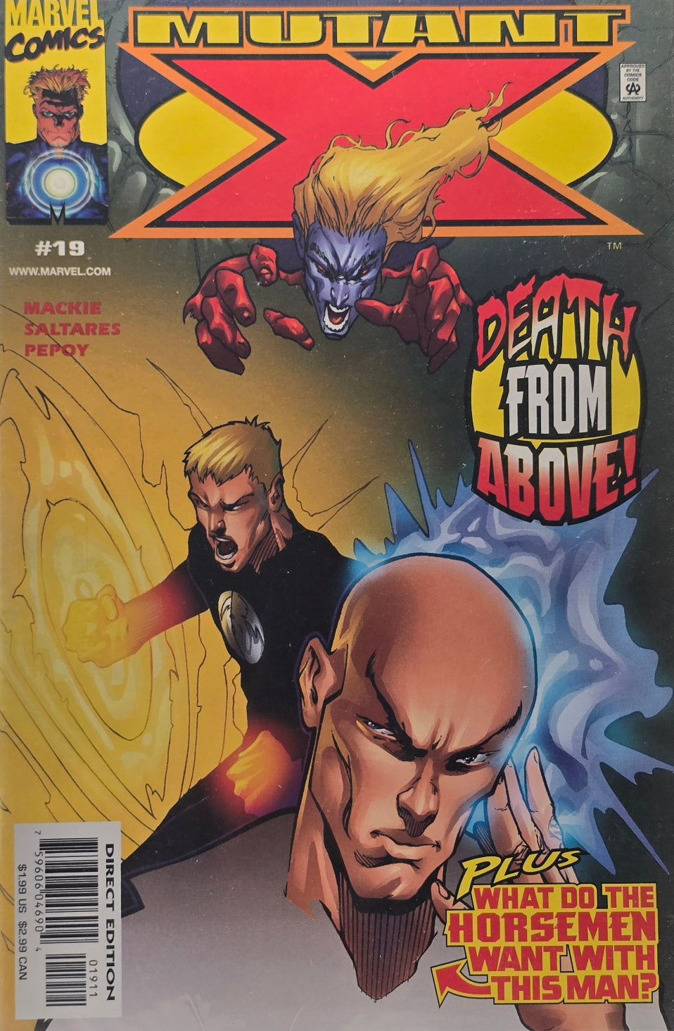 Mutant X #19 — "Death From Above!" (Marvel) — Mackie, Saltares & Pepoy — Direct Edition