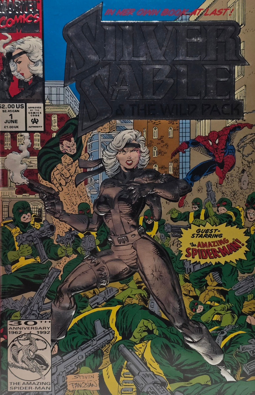 Silver Sable and the Wild Pack #1 (Marvel Comics, June 1992) — Guest-Starring: The Amazing Spider-Man! — 30th Anniversary