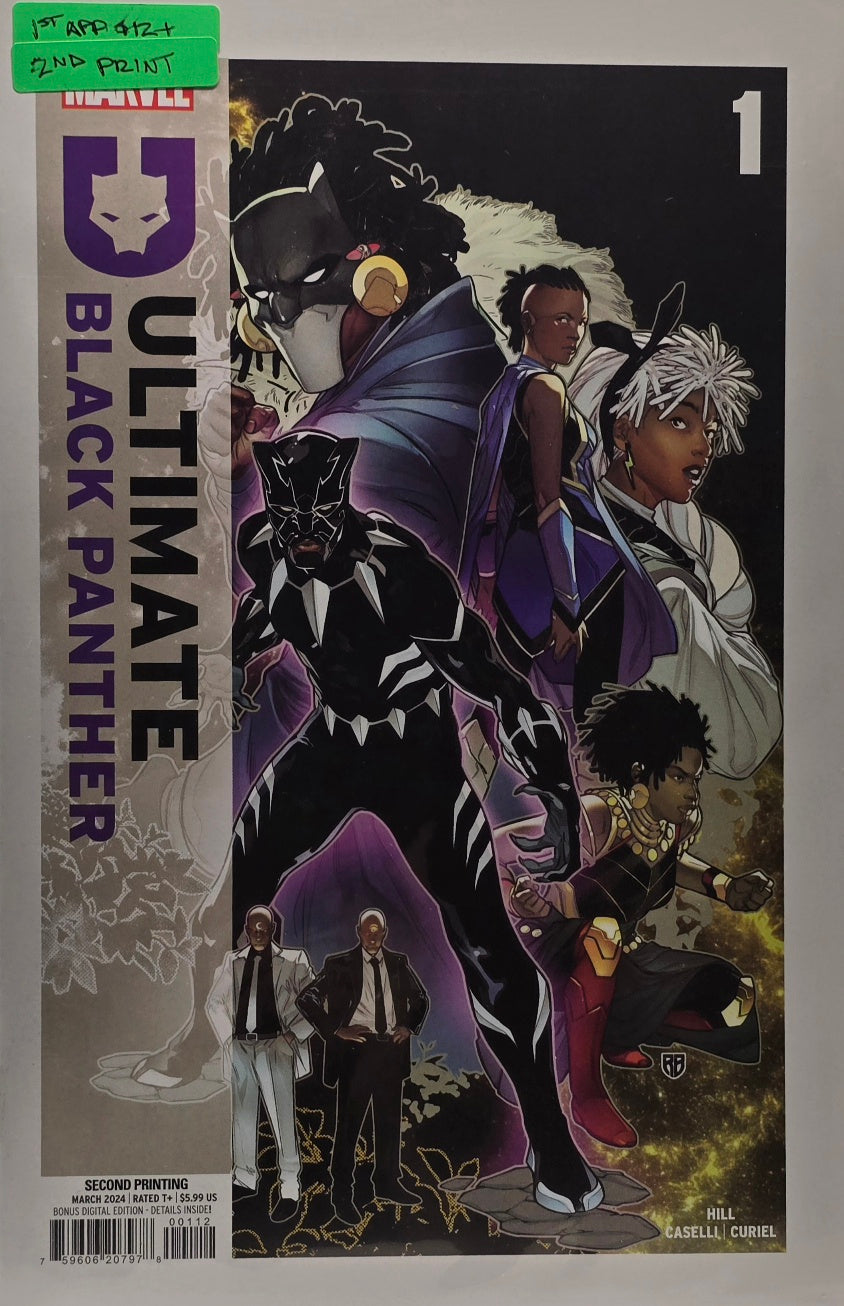 Ultimate Black Panther #1 — Second Printing — 1st Appearance of New Characters (Marvel, March 2024) — Hill, Caselli & Curiel