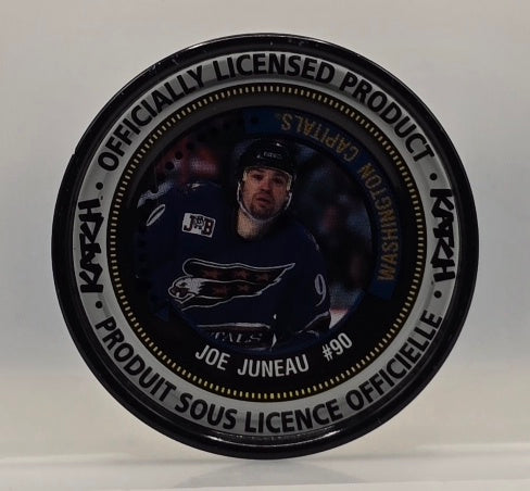 Joe Juneau #90 Washington Capitals Kazh NHL Medallion Puck