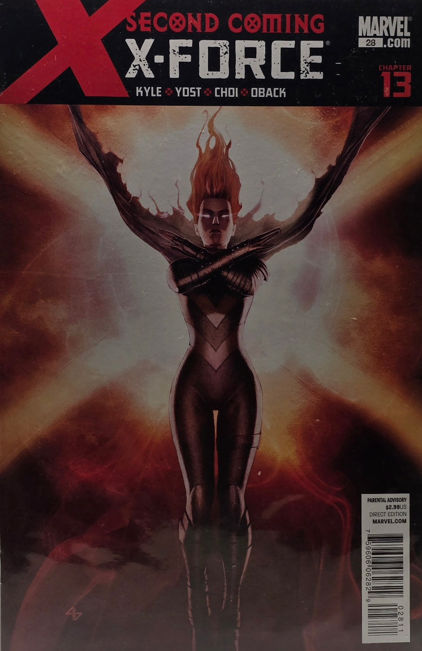 X-Force #28 — Second Coming: Chapter 13 (Marvel) — Kyle, Yost, Choi & Oback — Parental Advisory — Direct Edition