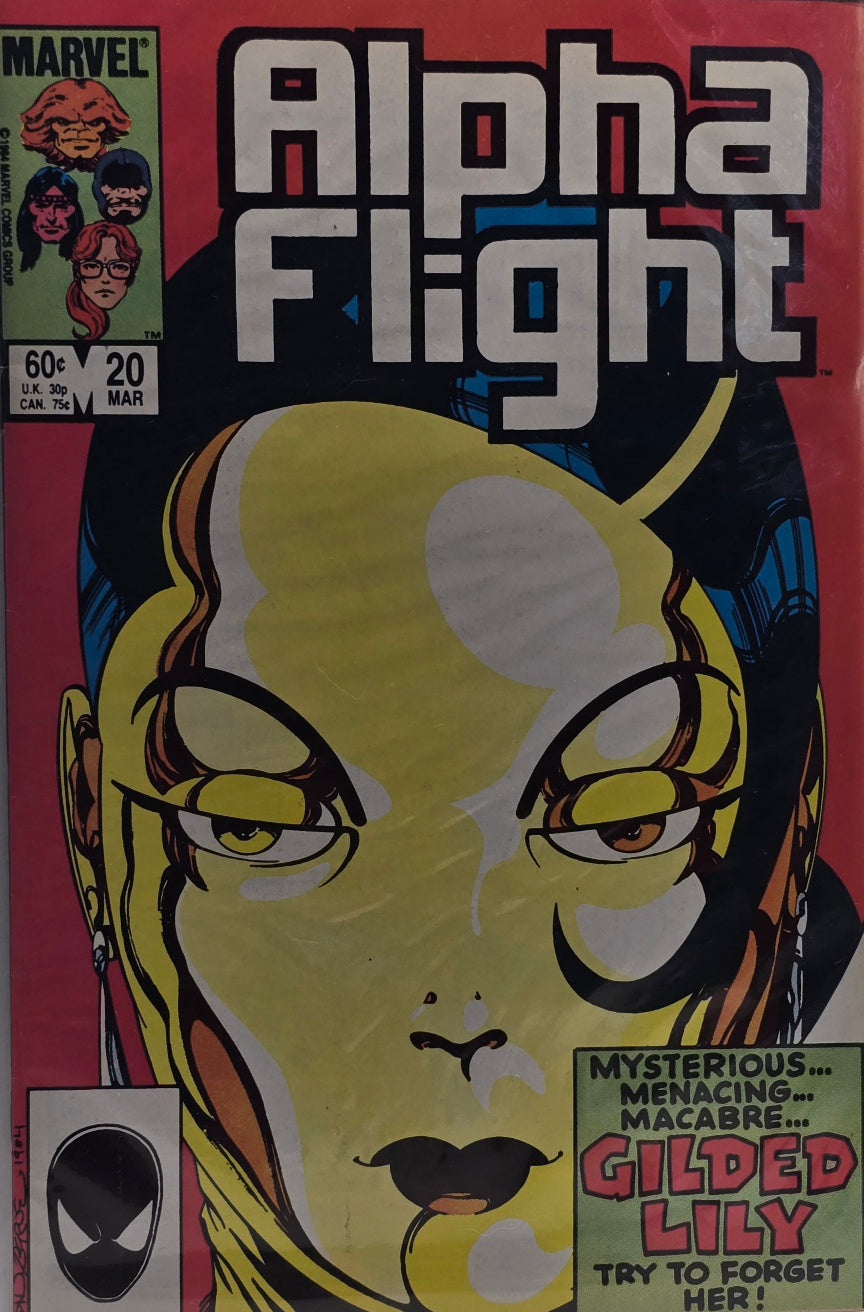 Alpha Flight #20 — "Gilded Lily" (Marvel Comics) — John Byrne — March 1985 — Direct Edition