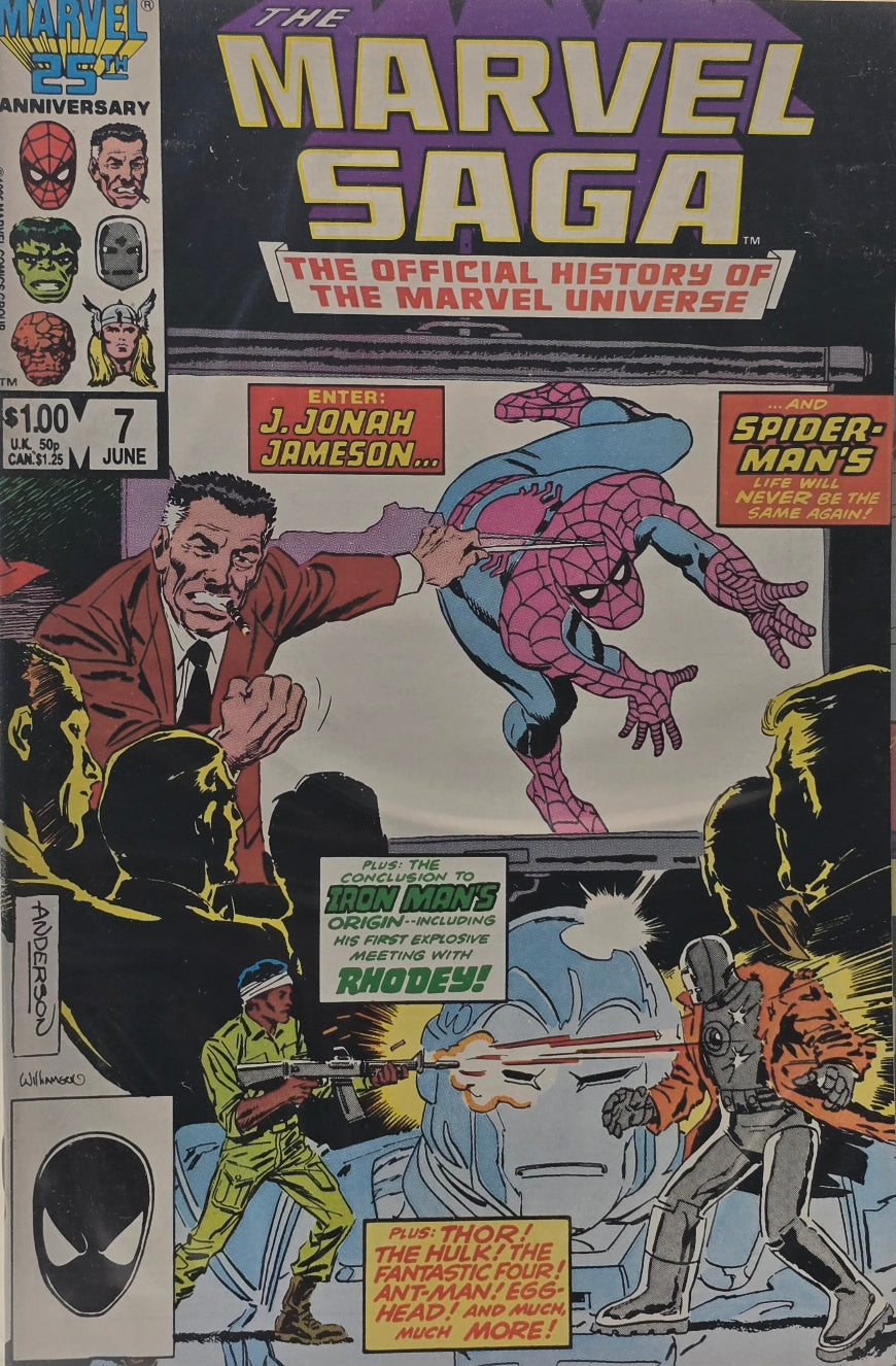 Marvel Saga: The Official History of the Marvel Universe #7 (Marvel, June 1986) — 25th Anniversary — J. Jonah Jameson & Spider-Man
