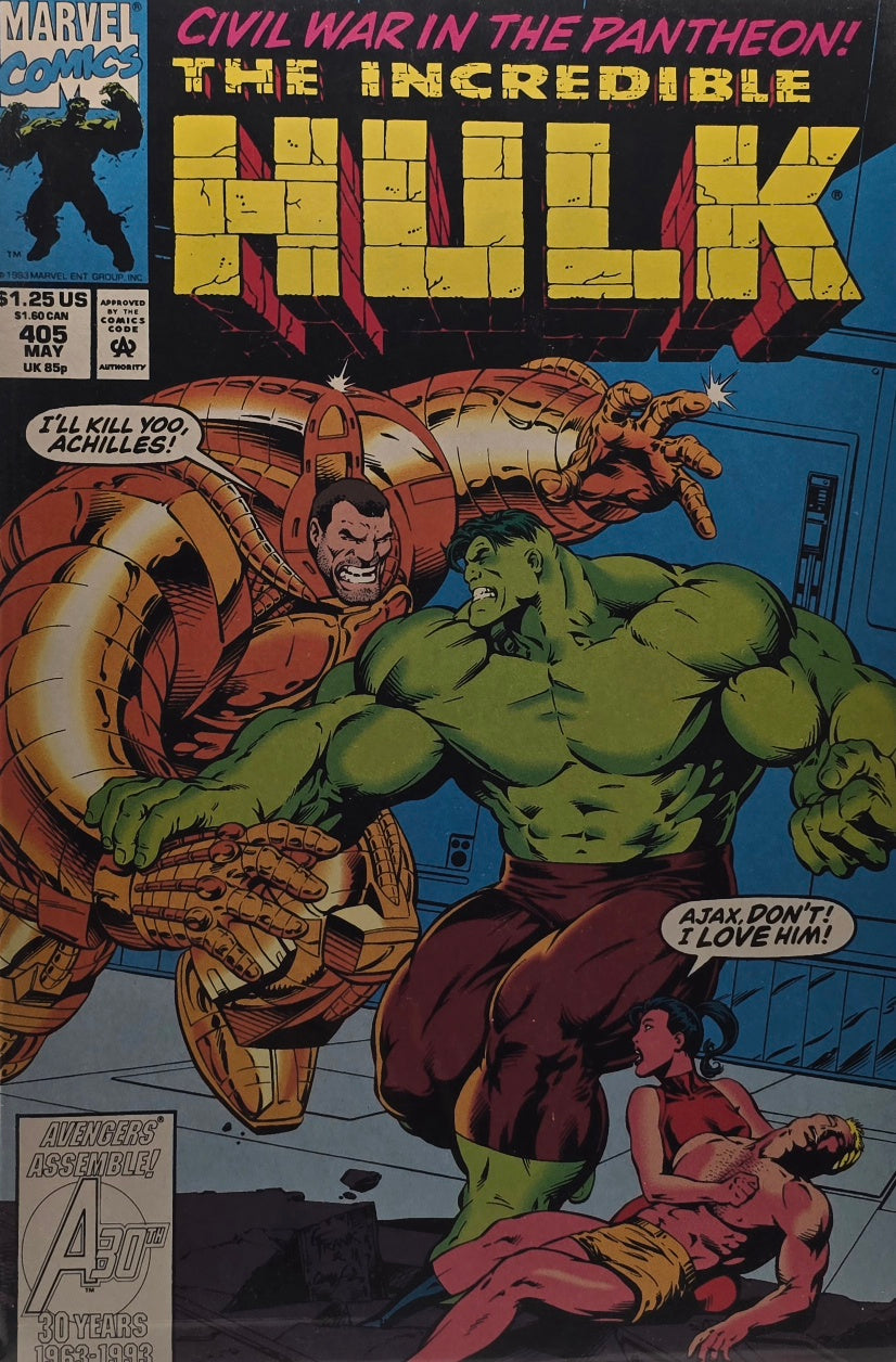 The Incredible Hulk #405 — "Civil War in the Pantheon!" (Marvel Comics, May 1993)