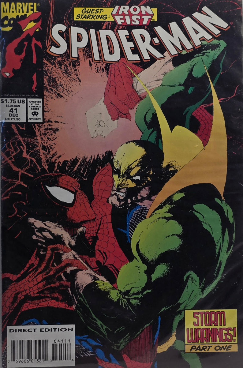Spider-Man #41 (Marvel Comics, December 1993) — Storm Warnings Part One — Guest Starring Iron Fist
