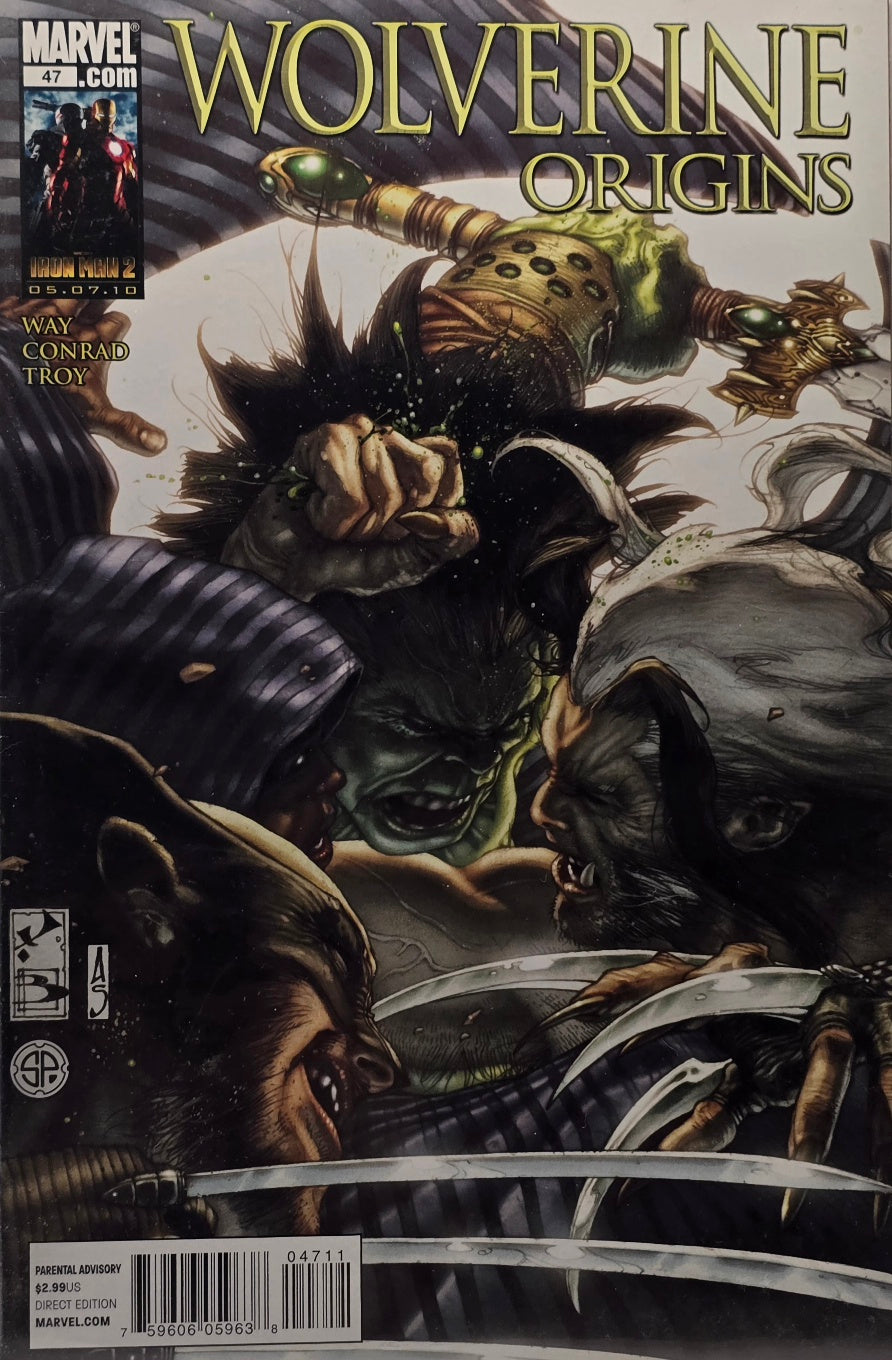 Wolverine Origins #47 (Marvel Comics) — Daniel Way, Conrad & Troy — Iron Man 2 Promo Banner