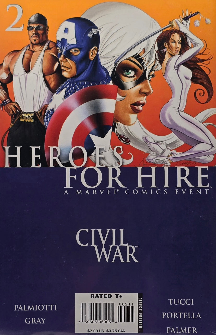 Heroes for Hire #2 — Civil War (Marvel Comics) — Palmiotti, Gray, Tucci, Portela & Palmer