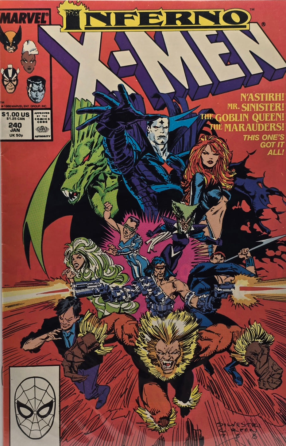Uncanny X-Men #240 — N'Astirh! Mr. Sinister! The Goblin Queen! The Marauders! (Inferno, January 1989)