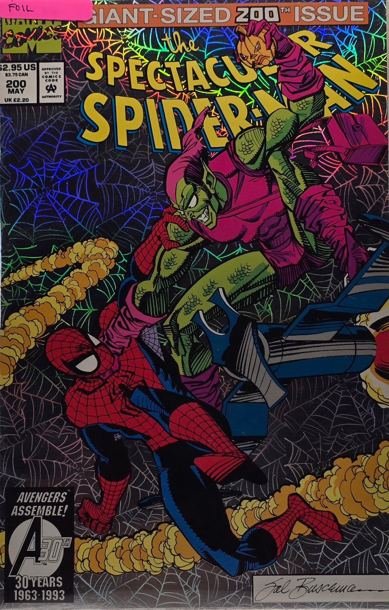 Spectacular Spider-Man #200 — Giant-Sized 200th Issue — Foil Cover — Spider-Man vs. Green Goblin (Sal Buscema — Marvel Comics, May 1993)