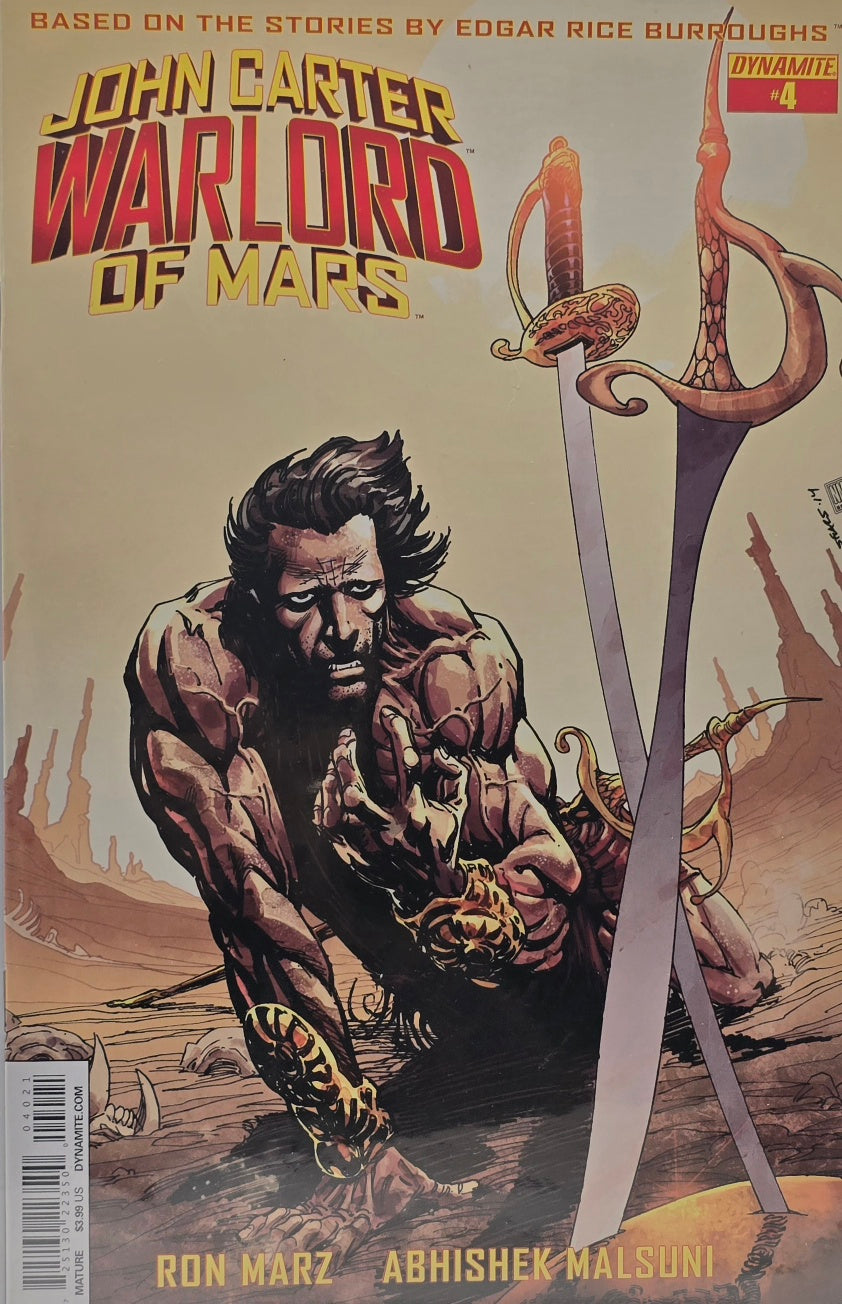 John Carter: Warlord of Mars #4 (Dynamite) — Ron Marz & Abhishek Malsuni — Based on Edgar Rice Burroughs