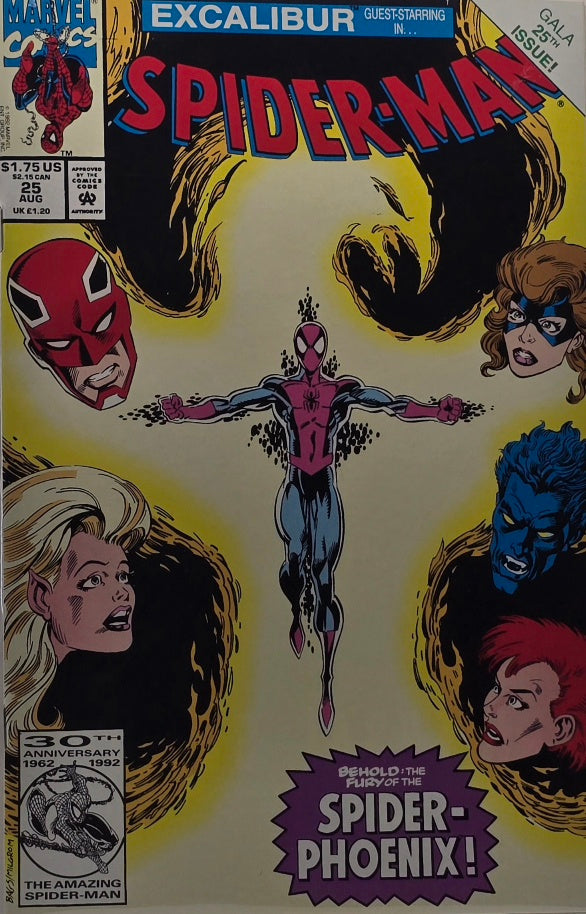 Spider-Man #25 — Behold: The Fury of the Spider-Phoenix! Guest-Starring Excalibur (Marvel, August 1992)